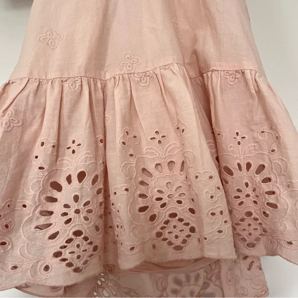 Express Embroidered Cotton Ruffle Mini Dress - Picture 5 of 8